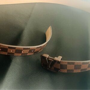 Louis Vuitton Brown Checkered Leather Belt